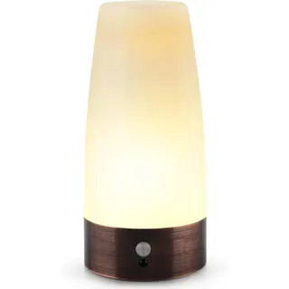 Tischlampe, Retro-led-nachtlicht, Nachttischlampe Mit Kabellosem Bewegungssensor, Benötigt 3 Aaa-batterien (1,5 V), Kunststoff, Weißes Licht, Rund