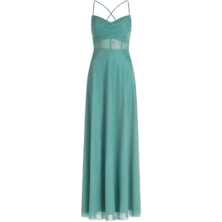 Vera Mont Abendkleid Glitzer-Look Grün/Silber 36