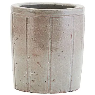 House Doctor Blumentopf, Julian, Grau/Grün, h: 14 cm, Dm: 12 cm, Farbe und Finish variieren können, Holz, Sperrholz, Schaum, Polyester Samt, Filz, Metall, Dia, Hr0500