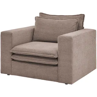 furn.design Sessel braun Cord Loungesessel 110 cm - 2 Jahre Gewährleistung - mind. 14 Tage Rückgaberecht - Braun