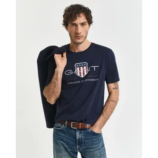 GANT Archive Shield Regular Fit Kurzarm-T-Shirt Evening Blue M