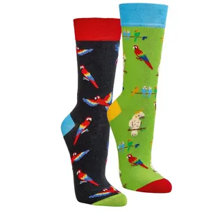 FussFreunde Socken 2 Paar Fun Socken, Spaß mit Socken, viele lustige Motive, Geschenkidee (Set, 2 Paar) handgekettelte Zehennaht, Piqué-Komfortbund bunt 36-41