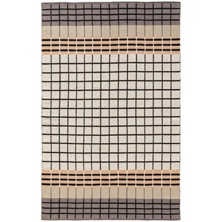 benuta Pop Baumwollteppich Leander Grau/Weiß 120x170 cm - Moderner Kurzflor-Teppich für Wohnzimmer