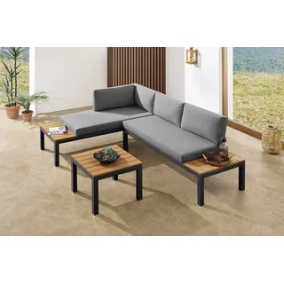 riess-ambiente Gartenlounge-Set ORLANDO LOUNGE 240cm anthrazit/grau - Aluminium, wetterfest, modular, (Set, 1-tlg., 2x Sitzelement), flexibles Lounge-Set mit bequemen Kissen – ideal für Outdoor-Bereiche schwarz