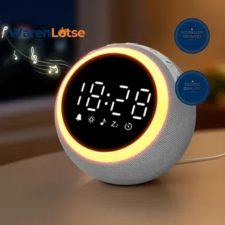 Smart Digital Wecker mit 25 Entspannungstönen, Nachtlicht, Schlummertaste, Timer