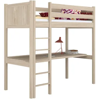 N-Wood Hochbett, Sonoma Eiche, Holz, Echtholz,Kiefer, 120x200 cm, FSC 100%, EN 71, Handmade in Europe, Handmade Quality, Hergestellt in Europa, Real Wood, Kinder- & Jugendzimmer, Kindermöbel, Kinderbetten, Hochbetten