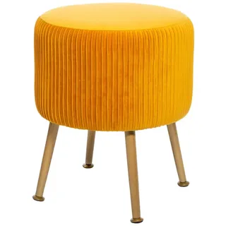 Atmosphera Hocker Solaro Samt Gelb