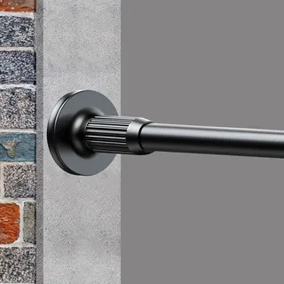 GOLDION Gardinenstange Multifunktionale Teleskopstange ohne Bohren 80-165cm Matt Schwarz Ausziehbare Klemmbar Vorhangstange-Ausziehbare Teleskopstange-für Vorhangstange,Duschstange,Raumtrennstange