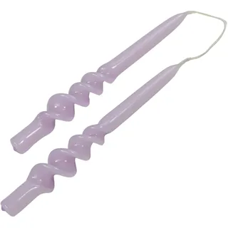 G Decor 2 Stück Pastellviolett, geruchloses Paraffinwachs, Skinny Tall Twisted Hand Dipped Church 22,9 cm Tapers Dinner Candles Sticks, Great for Weddings, Christmas or Home Decor (Set of 2