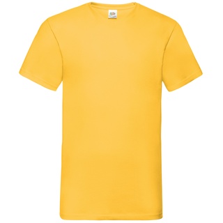 Fruit of the Loom Valueweight V-Neck T Basic T-Shirt mit V-Ausschnitt in versch. Farben und Größen, sonnenblumengelb, XL