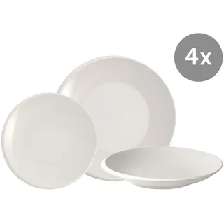 Villeroy & Boch Frühstücksteller Set NewMoon Speiseteller, Frühstücksteller, Schale flach 12 -tlg. weiß