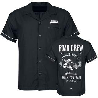 Chet Rock - Rockabilly Kurzarmhemd - Roadcrew Shirt - S - für Männer - Größe S - schwarz