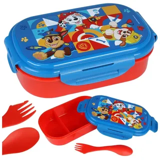 PAW PATROL Lunchbox Paw Patrol Frühstücksbox mit Besteck, Sandwich-Lunchbox