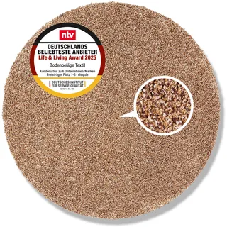 Astra rutschfeste Schmutzfangmatte innen waschbar - Beige ca. 80 cm (Rund)
