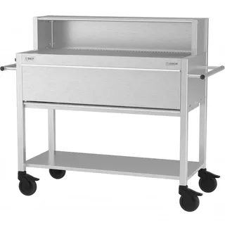 Schickling Profistar II - Gastro Holzkohlegrill - Edelstahlgrill XXL - Gastrogrill Holzkohle - 4 Lenkrollen - 8mm Edelstahlrosten - Made in Germany - 1,5mm Materialstärke - Direkt vom Hersteller