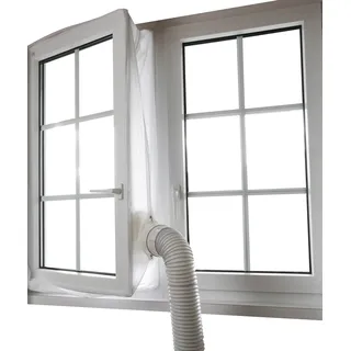 Sonnenkönig Fensterkit-Abluftzubehör, für Fenster bis 4 m, wasserabweisend, bis 40° waschbar, inkl. Klettband, Polyester, weiß