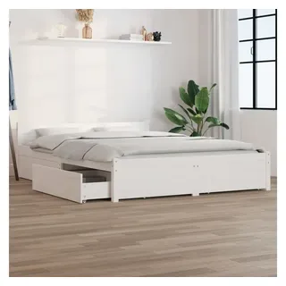 vidaXL Bett Bett mit Schubladen Weiß 160x200cm weiß 200 cm x 160 cm