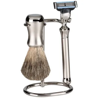 ERBE Rasierpinsel-Set Erbe Rasiergarnitur Gillette Mach3, 1 tlg. silberfarben