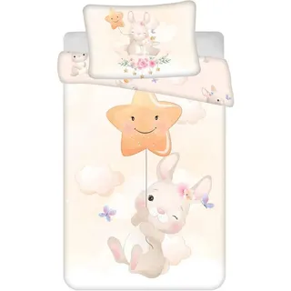 Jerry Fabrics Babybettwäsche Bunny Star Baby 100x135 cm, 40x60 cm