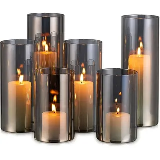 Hewory Windlicht Glas Schwarz