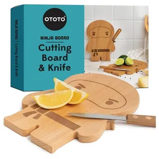 ototo Ninja Board Schneidebrett-Set Holz/Edelstahl 1 25,4 x 17,8 x 1,5 cm Braun