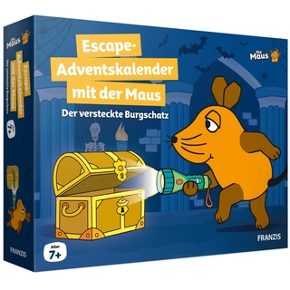 FRANZIS 67169 - Escape Adventskalender mit der Maus - Der versteckte Burgschatz, 24 spannende Rätsel für die Adventszeit, für Kinder ab 7 Jahren