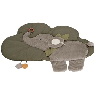 Sterntaler Baby Unisex Krabbeldecke Wolkenform Elefant Eddy - Schlafteppich, Spielmatte aus Flauschstoff, Spieldecke - grau