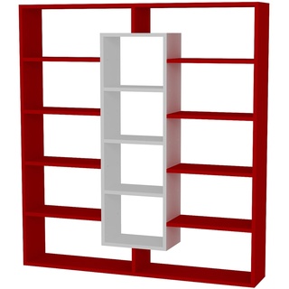 Bücherregal Ample Rot  Weiß