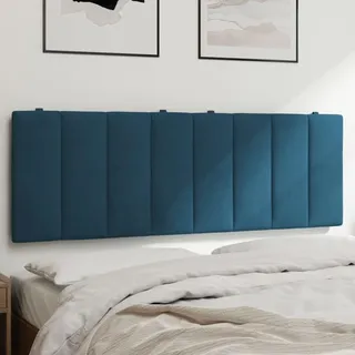 Owoxanthellate Kopfteil-Kissen Hanko Blau 140 cm Samt Bettkopfteil mit Schaumstoff Rückenpolster für Bett, Wandkissen, Boxspring & Doppelbett Modernes Design für Schlafzimmer