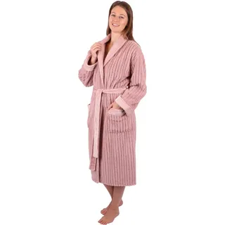 Betz Bademantel Bademantel Microfaser mit Schalkragen - MALMÖ - für Herren und Damen, Gürtel rosa L/XL
