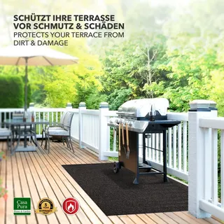 Grillschutzmatte Dalton schwer entflammbarer Grilluntergrund 100x120 cm - Grau