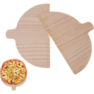 Famanu Pizzaschaufel Halbrundes Design - 28 x 17 cm - Natürliches Holz