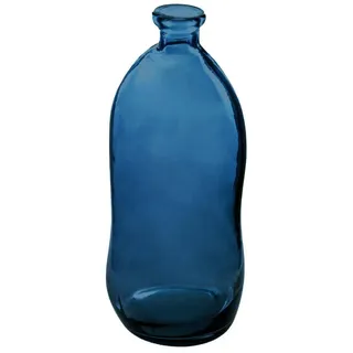 Atmosphera - Vase Dame Jeanne - recyceltes Glas - sturmblau H 51 cm - Blau
