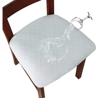 Minicloss Stuhlhusse Sitzbezug Bürostuhl Bezug Stretch Stuhlbezug Sitzfläche Waschbar, Bürostuhlabdeckung Schonbezüge für Esszimmer Büro Bar weiß