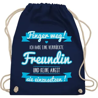 Shirtracer Turnbeutel Ich habe eine verrückte Freundin blau, Statement Sprüche Kinder blau