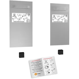 hang-it Spiegel Aufhänger Set L - inkl. 2 200x100 mm Spiegelaufhänger Spiegelhalter und 2 Abstandshalter