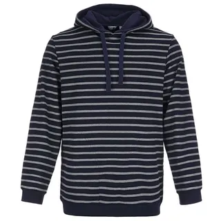modAS Kapuzenpullover 29006 Unisex Pullover gestreift – Bretonisches Streifenshirt mit Kapuze blau|grau 3XL