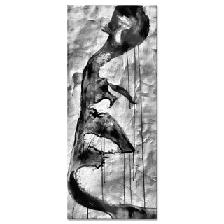 Pixxprint Glasbild Panorama, Wandbild aus Echtglas, Abstrakt Frau, 120x50 cm, inkl. Aufhängung und Abstandshalter