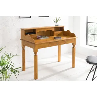 riess-ambiente Schreibtisch HEMINGWAY 115cm natur - Mango-Massivholz, honey finish, mit Schubladen (Einzelartikel, 1-St), Retro Sekretär - ideal für Arbeits- und Wohnzimmer oder Home Office braun