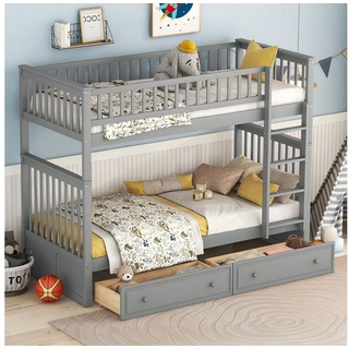 WISHDOR Etagenbett Kinderbetten,Funktionsbett, Holzbett, Bett (Kann in 2 Einzelbetten umgewandelt werden, mit Schubladen 90x200cm), Kann in 2 Einzelbetten umgewandelt werden