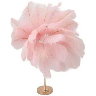 Feder-tischleuchte, 3 Farben, Touch-dimmer, Usb-anschluss, Moderne Und Romantische Deko-nachttischleuchte Fürs Schlafzimmer, Rosa