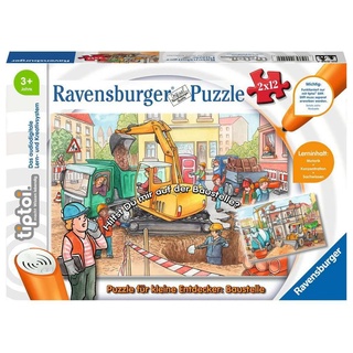 Ravensburger tiptoi Spiel 00049 Puzzle für kleine Entdecker: Baustelle - 2x12 Teile Kinderpuzzle ab 3 Jahren, für Jungen und Mädchen