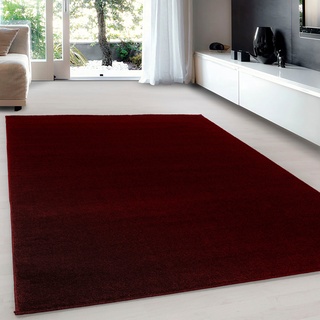 Teppich AYYILDIZ TEPPICHE "ATA" Teppiche Gr. B/L: 140 cm x 200 cm, 10 mm, 1 St., rot Esszimmerteppiche Kurzflorteppich, uni, große Farbauswahl, robust und strapazierfähig