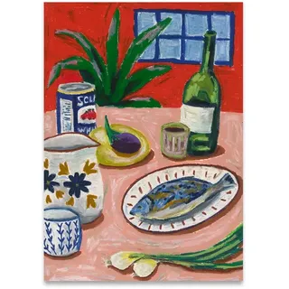 Paper Collective - Composition with Fish Poster, 30 x 40 cm