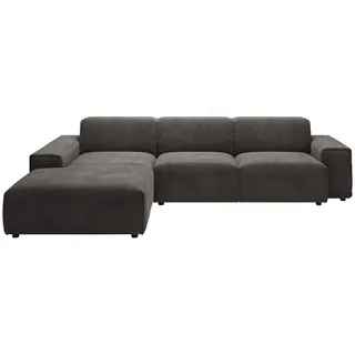 Pure Home Lifestyle Ecksofa 9125, Dunkelbraun, Mokka, Kunststoff, 4-Sitzer, Ottomane links, L-Form, 300x189 cm, Goldenes M, Made in EU, Oeko-Tex® Standard 100, DGM-Emissionslabel, Typenauswahl, Lederauswahl, Stoffauswahl, seitenverkehrt erhältlich, Hocker Rücken echt, Wohnzimmer, Sofas & Couches, Wohnlandschaften, Ecksofas