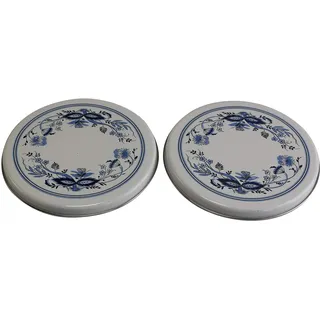 2 St Topfuntersetzer 20cm Schwerter Email "Zwiebelmuster