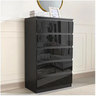Hti-Living Kenji 70 x 40 x 115 cm Hochglanz Schwarz