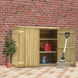 Stabli Holz| Gerätehaus| Gartenschrank Garten-Geräteschuppen 135x60x123 cm Kiefernholz Imprägniert36604