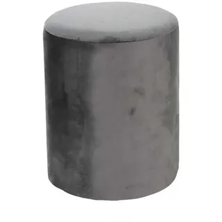 Bubble-Store Sitzhocker Samthocker, Polsterhocker (xH) ca. 28 x 37 cm grau