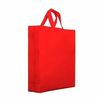 MONOUSO - Vliesstofftasche PREMIUM Kurzen Griffen Rot 25+10x30cm (200 Stück)
